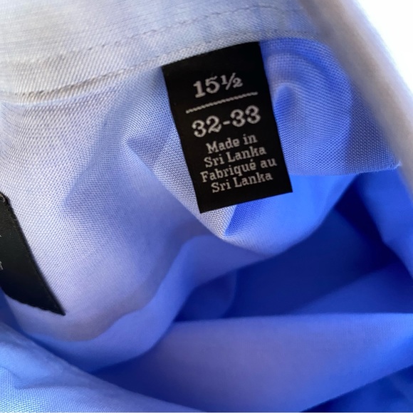Nordstrom Mens Tech-Smart Button-Up Dress Shirt Sz 15.5 32-33 Blue Long Sleeve - Picture 8 of 9